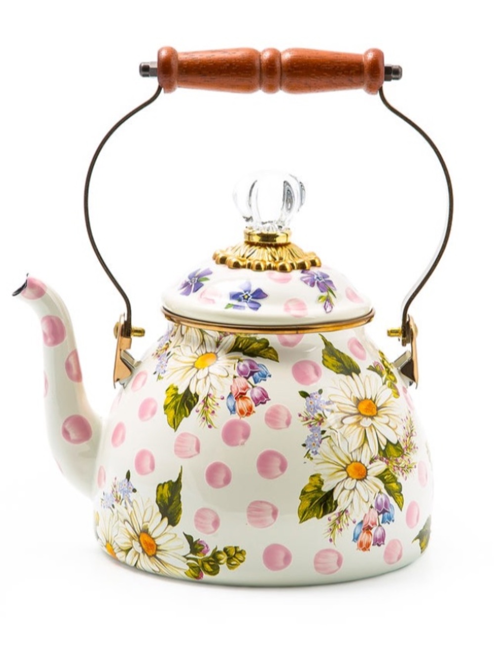 Mackenzie-Childs Wildflowers Pink - 2
Quart Tea Kettle. New w/out original box.